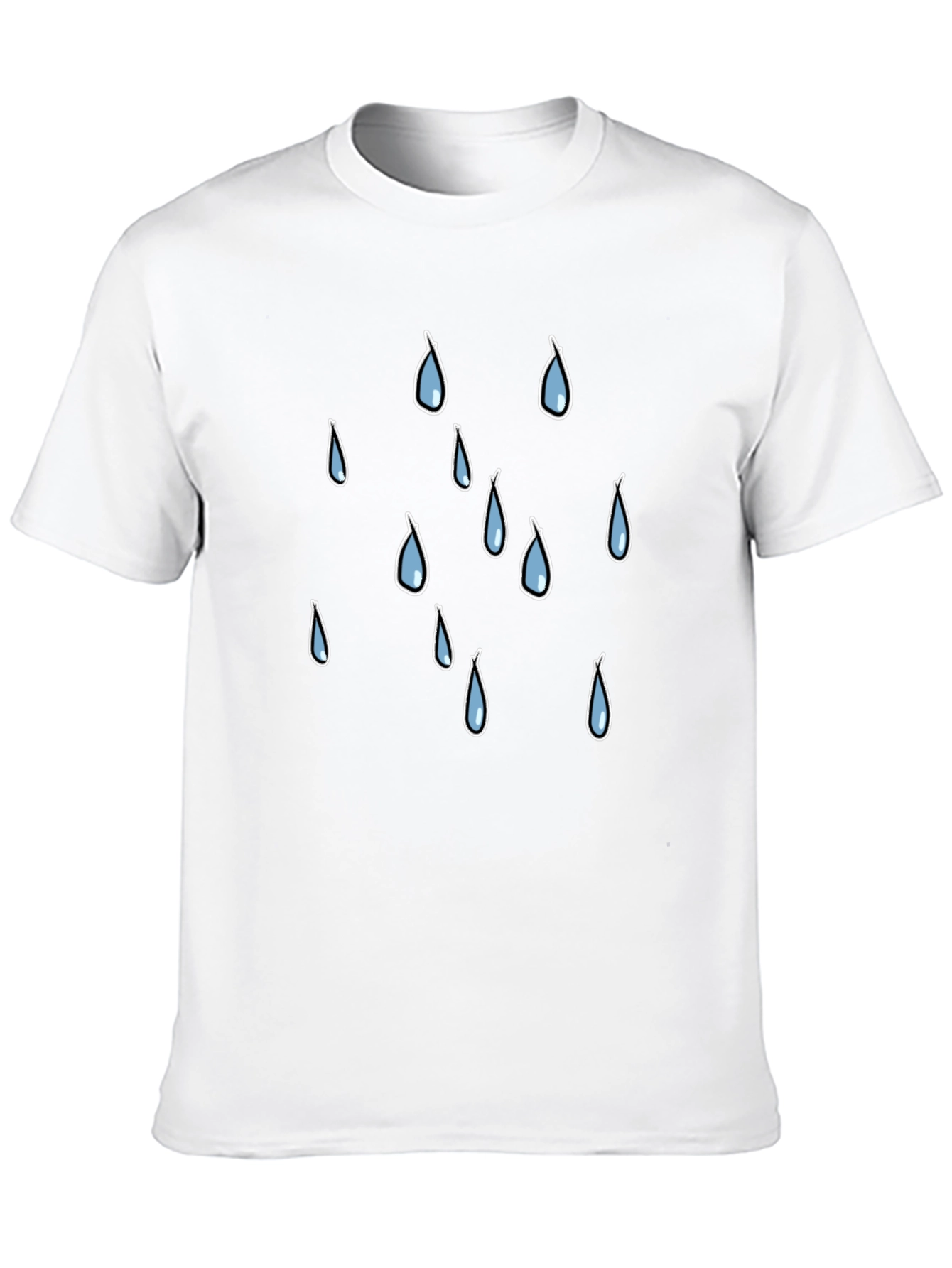 Rain Drop Graphic Tee - Black Cotton T-Shirt