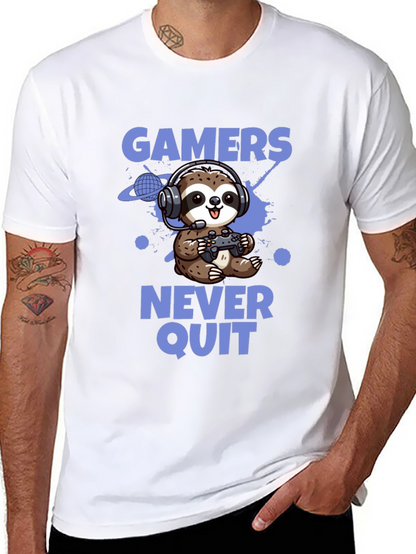 Gamer Sloth T-Shirt - Never Quit Tee