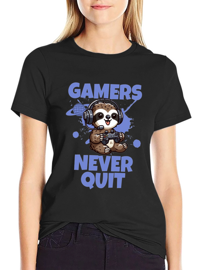 Gamer Sloth T-Shirt - Never Quit Tee
