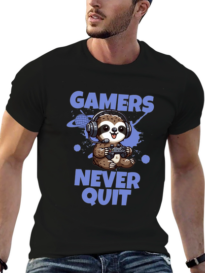Gamer Sloth T-Shirt - Never Quit Tee