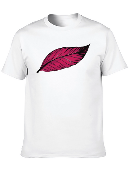 Feather Graphic Print Black T-Shirt