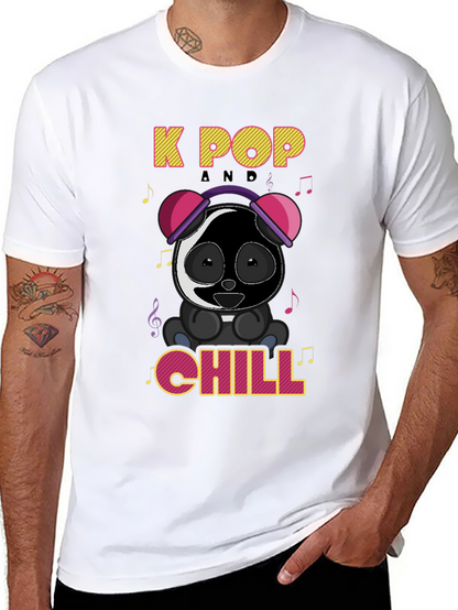 K-Pop Panda Chill Graphic T-Shirt