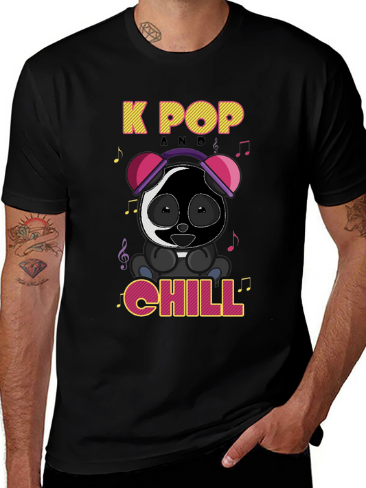 K-Pop Panda Chill Graphic T-Shirt