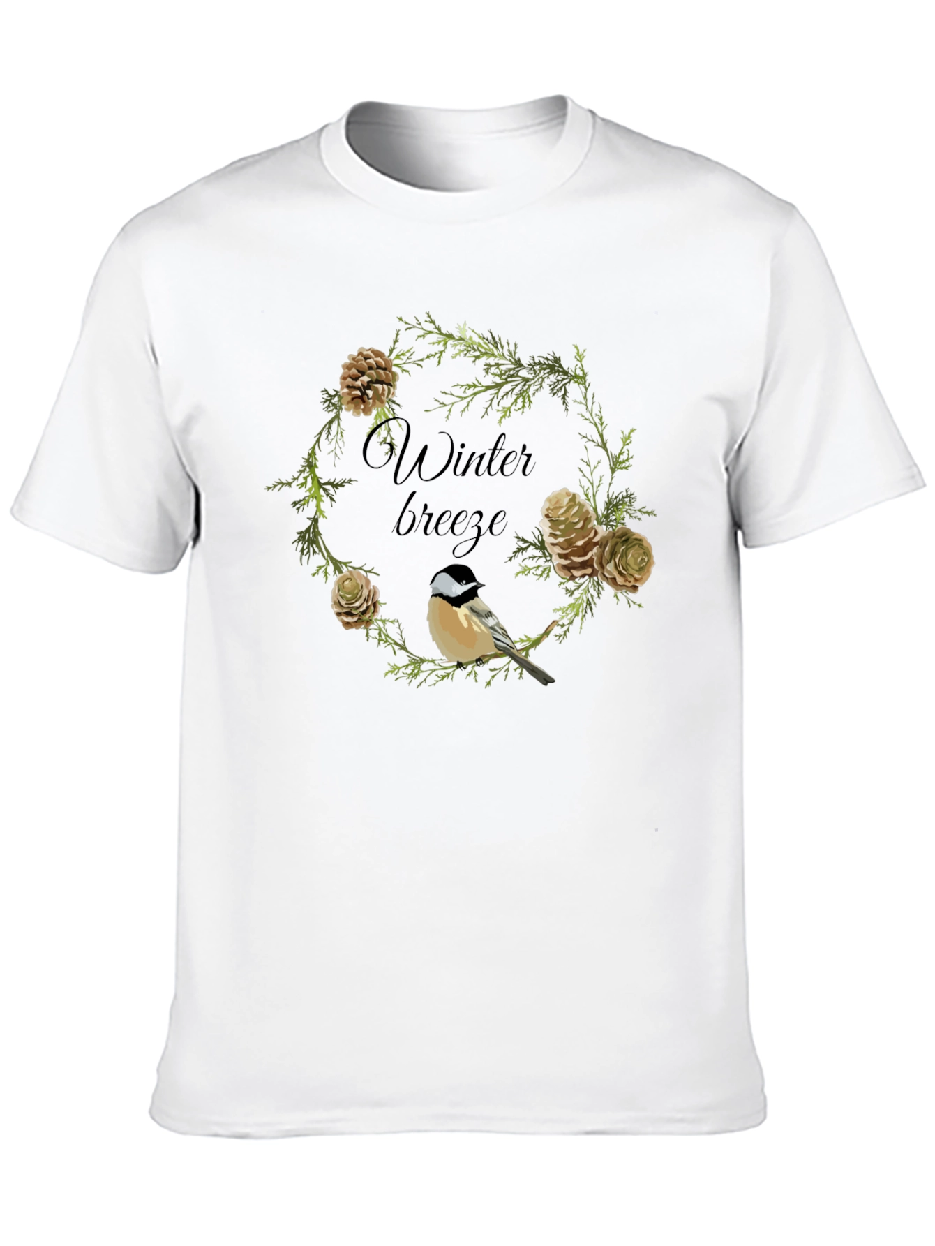 Winter Breeze Bird & Pine Cone Graphic Tee