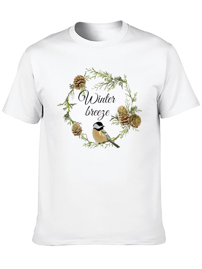 Winter Breeze Bird & Pine Cone Graphic Tee