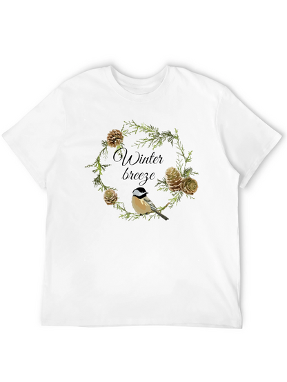 Winter Breeze Bird & Pine Cone Graphic Tee