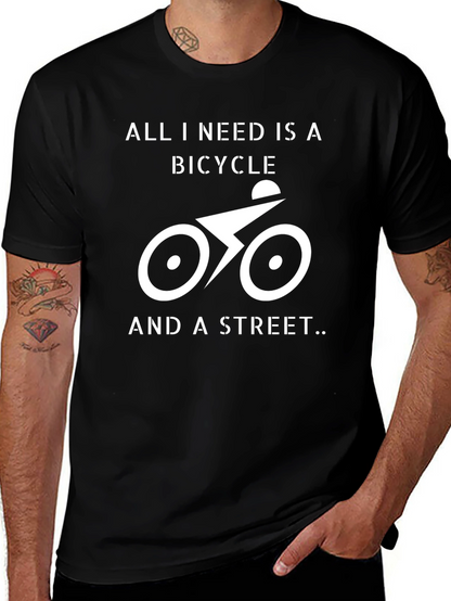 Bicycle and Street Graphic T-Shirt
