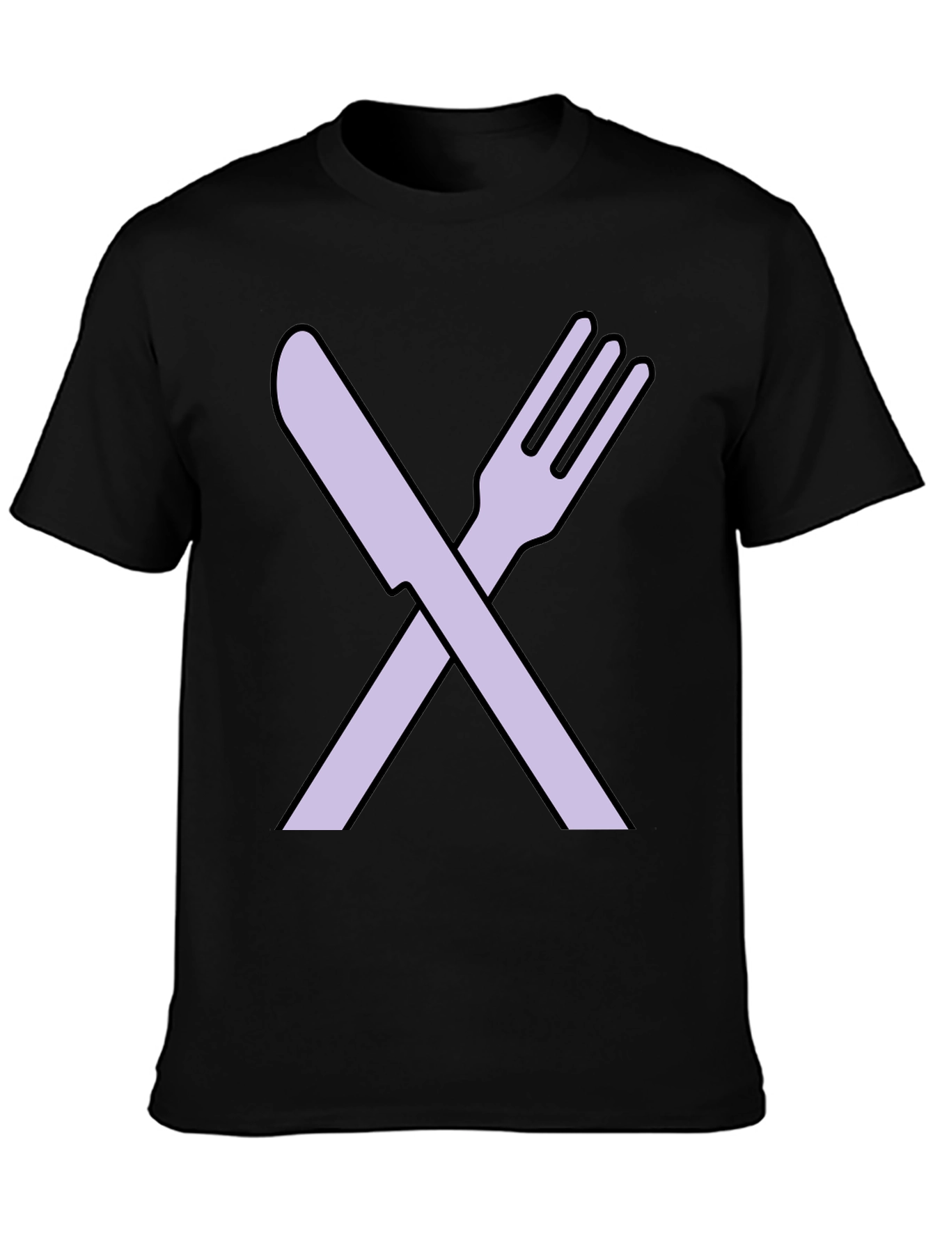 Fork and Knife Graphic Tee - Black