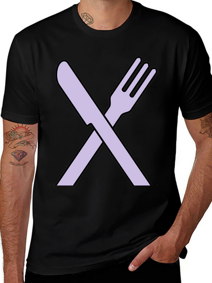 Fork and Knife Graphic Tee - Black