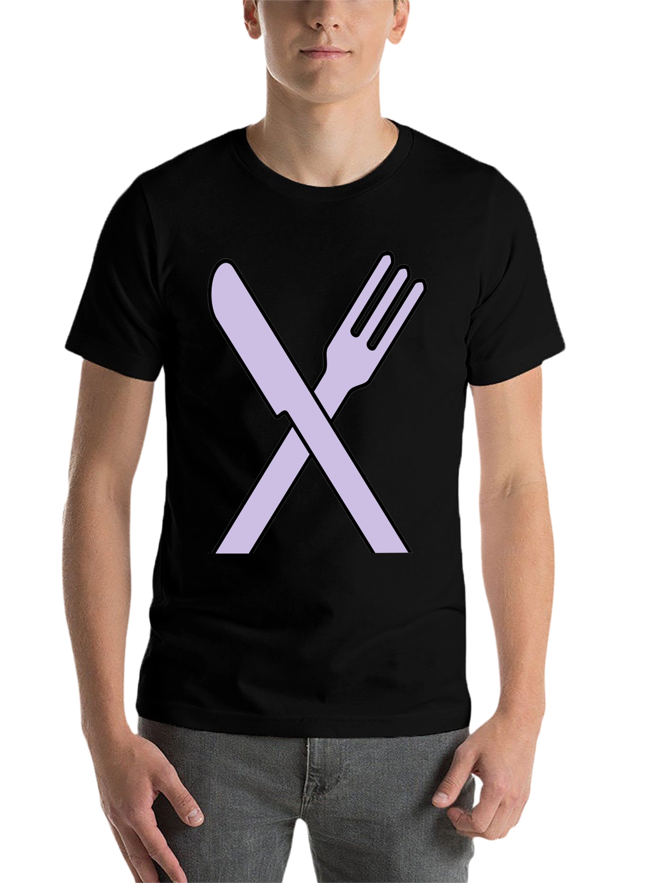 Fork and Knife Graphic Tee - Black