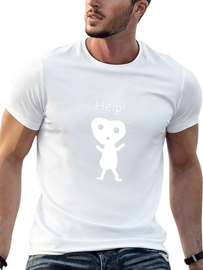 Help! Graphic Black T-Shirt - Kodama Spirit
