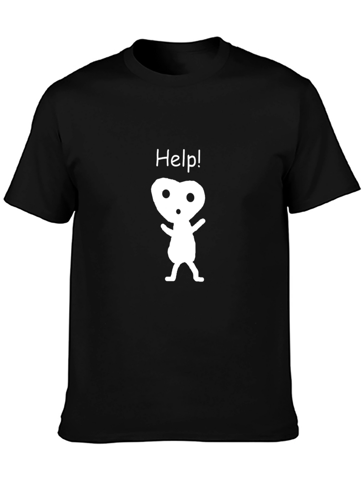 Help! Graphic Black T-Shirt - Kodama Spirit