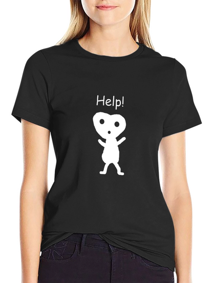Help! Graphic Black T-Shirt - Kodama Spirit