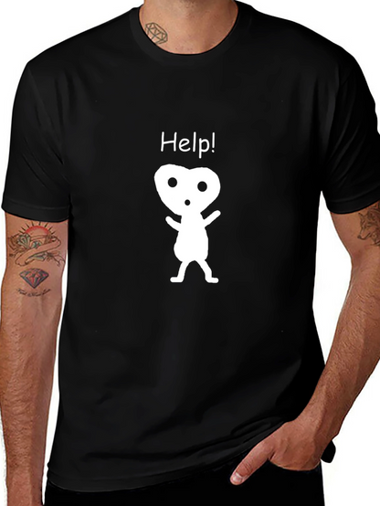Help! Graphic Black T-Shirt - Kodama Spirit