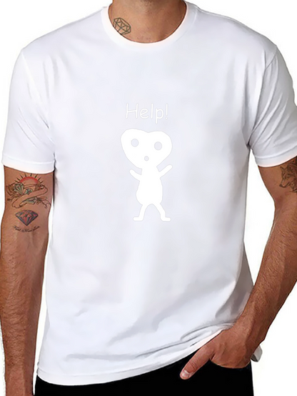 Help! Graphic Black T-Shirt - Kodama Spirit