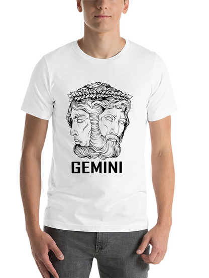 Gemini Zodiac Graphic T-Shirt - Black