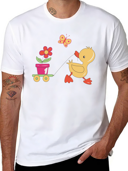 Cute Duck Pulling Cart T-Shirt