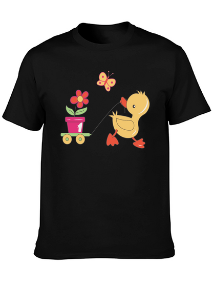 Cute Duck Pulling Cart T-Shirt