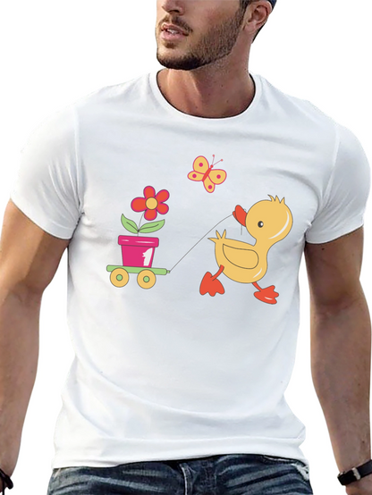 Cute Duck Pulling Cart T-Shirt
