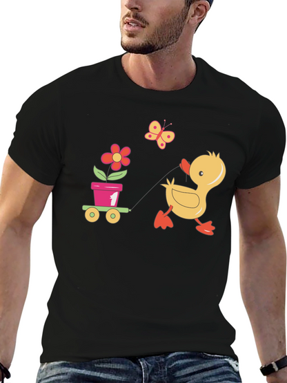 Cute Duck Pulling Cart T-Shirt