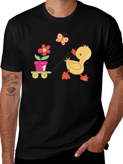 Cute Duck Pulling Cart T-Shirt