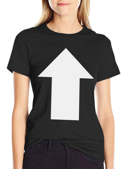 Upward Arrow Graphic Tee - Black Casual T-Shirt