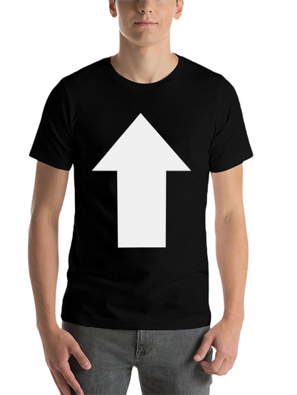 Upward Arrow Graphic Tee - Black Casual T-Shirt