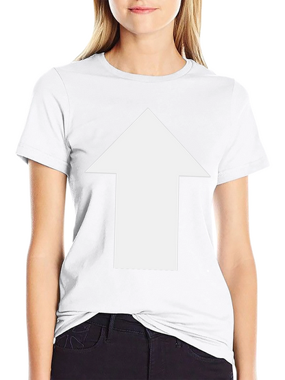 Upward Arrow Graphic Tee - Black Casual T-Shirt