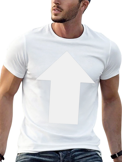 Upward Arrow Graphic Tee - Black Casual T-Shirt
