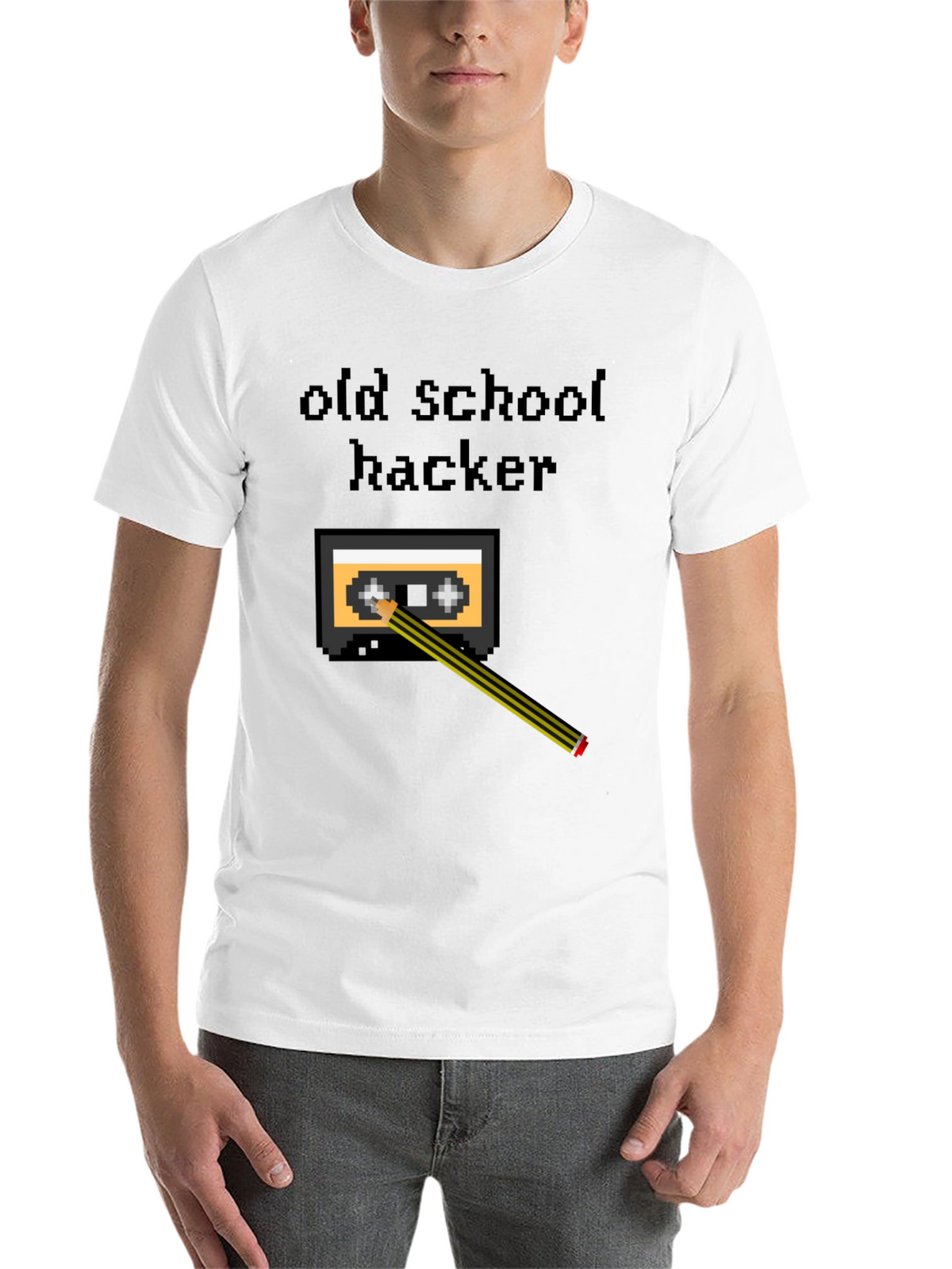 Old School Hacker T-Shirt - Retro Cassette Tape Design