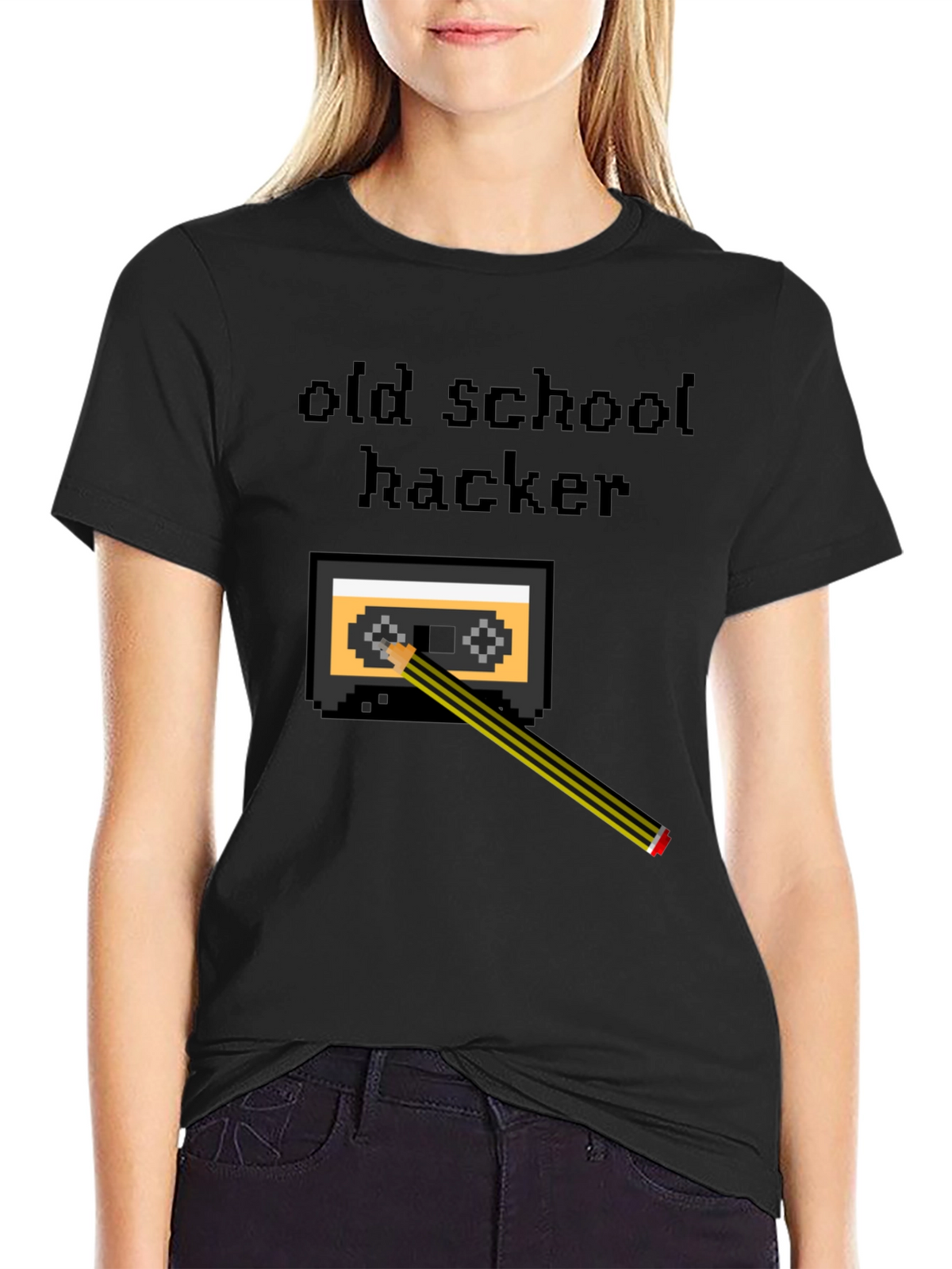 Old School Hacker T-Shirt - Retro Cassette Tape Design