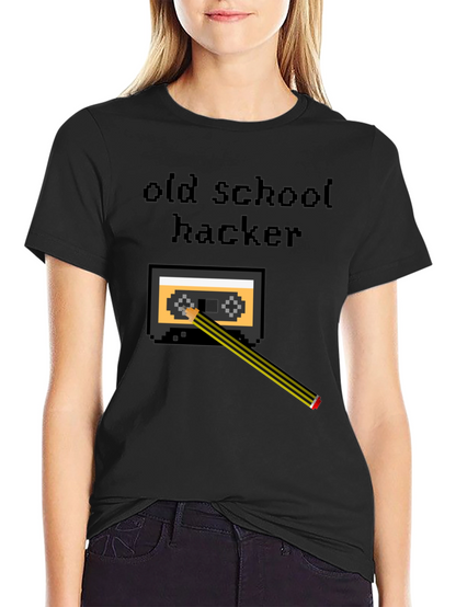 Old School Hacker T-Shirt - Retro Cassette Tape Design