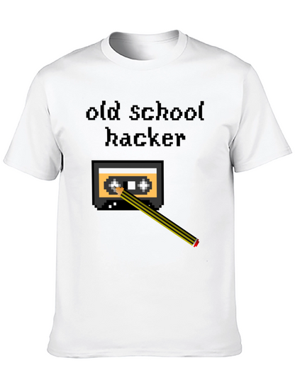 Old School Hacker T-Shirt - Retro Cassette Tape Design