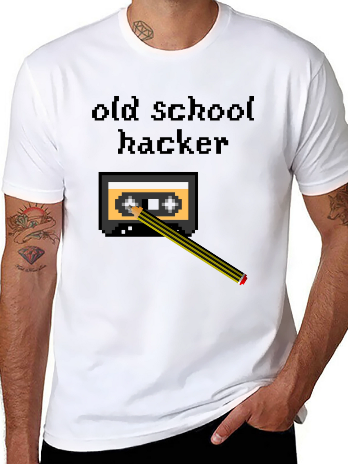Old School Hacker T-Shirt - Retro Cassette Tape Design