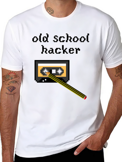 Old School Hacker T-Shirt - Retro Cassette Tape Design