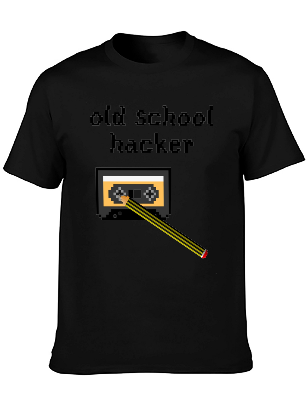 Old School Hacker T-Shirt - Retro Cassette Tape Design