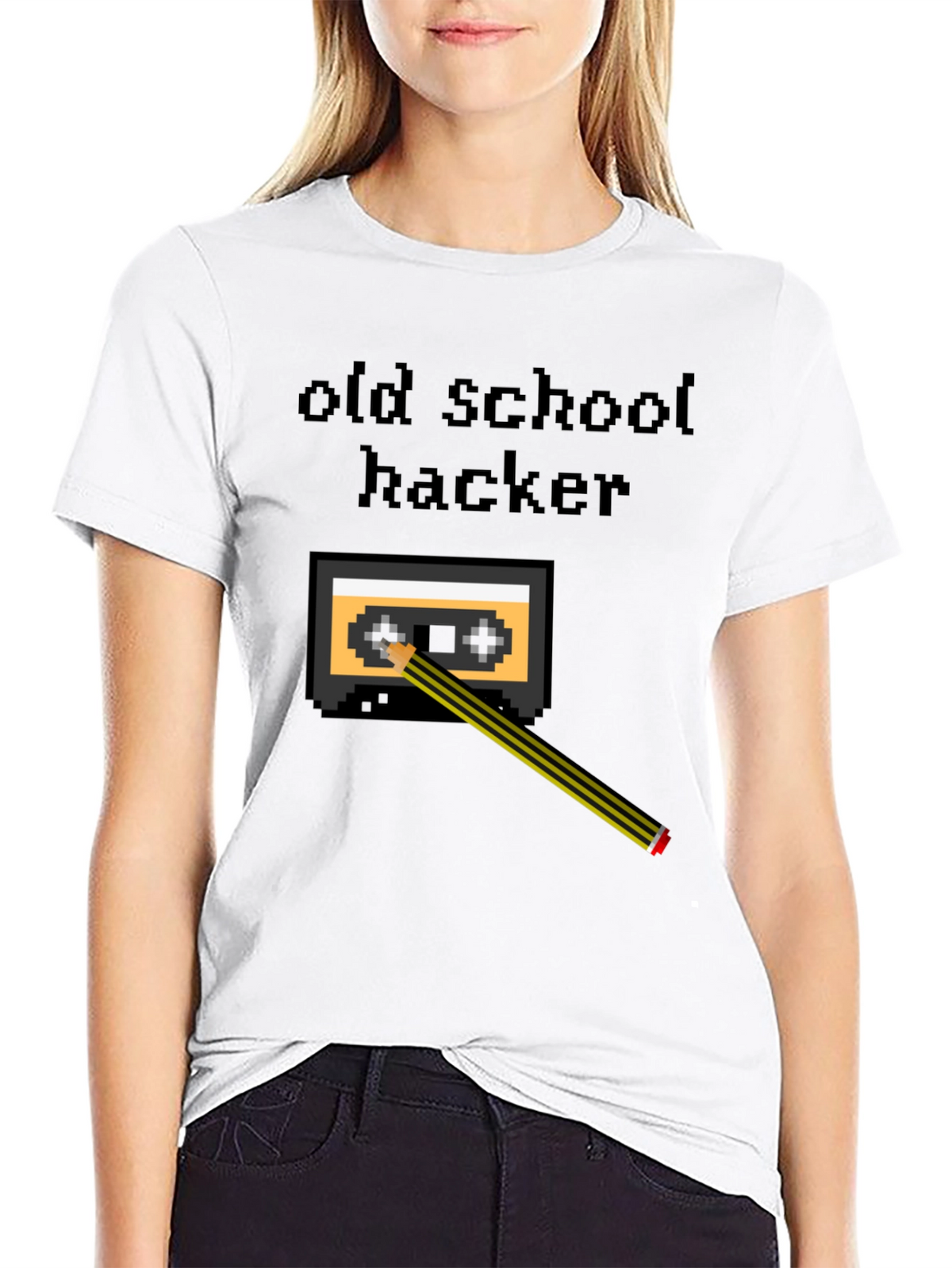 Old School Hacker T-Shirt - Retro Cassette Tape Design