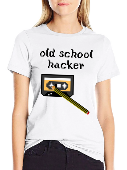 Old School Hacker T-Shirt - Retro Cassette Tape Design