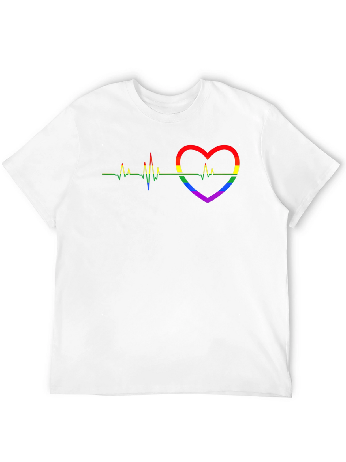 Pride Heartbeat Graphic Tee - Black Cotton T-Shirt