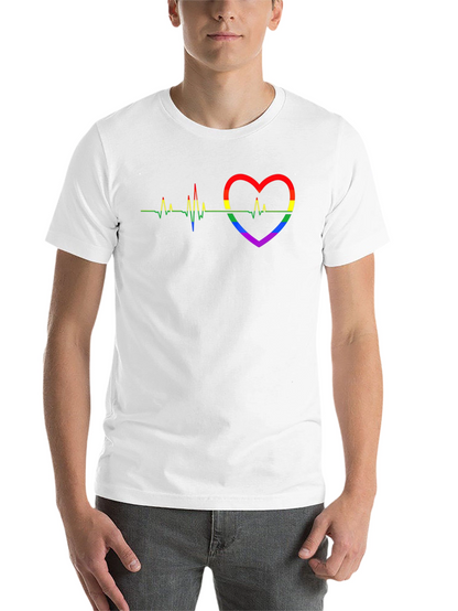Pride Heartbeat Graphic Tee - Black Cotton T-Shirt