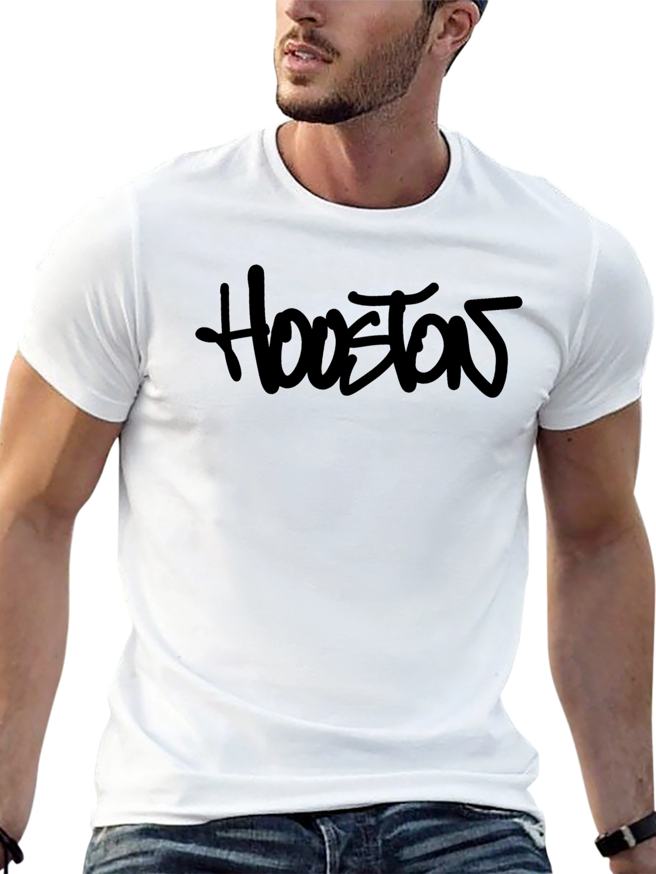 Mens Black Houston Graphic T-Shirt