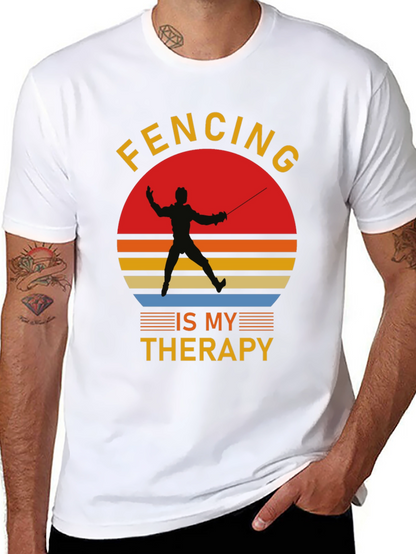 Fencing is My Therapy Graphic T-Shirt