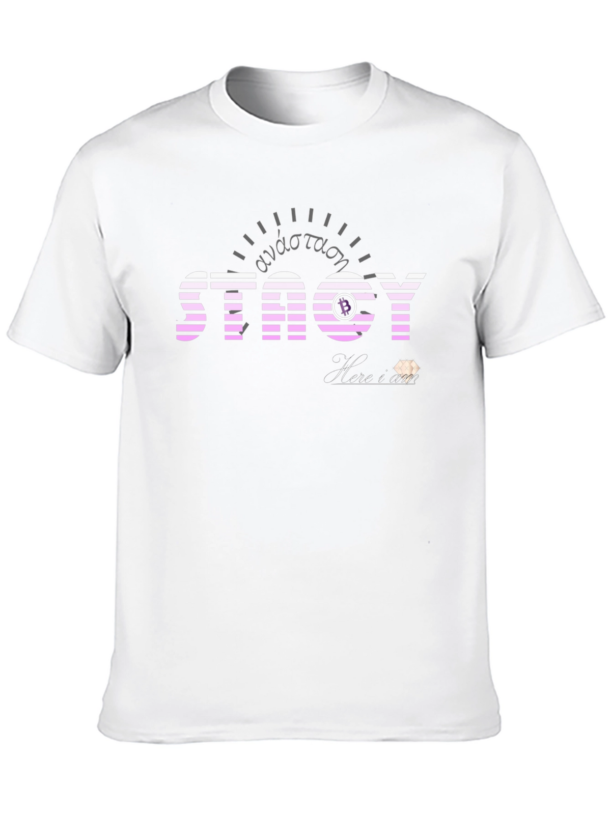 Striped STACY Graphic Tee - Black