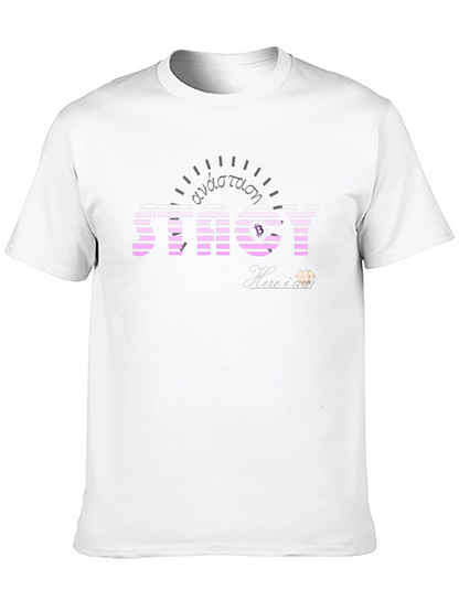 Striped STACY Graphic Tee - Black
