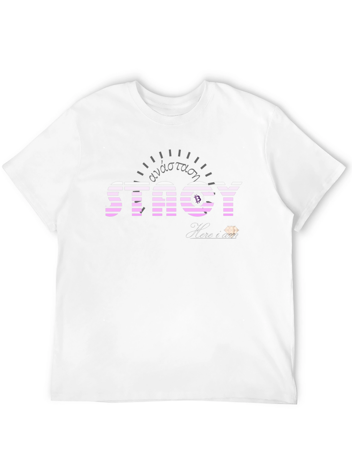 Striped STACY Graphic Tee - Black