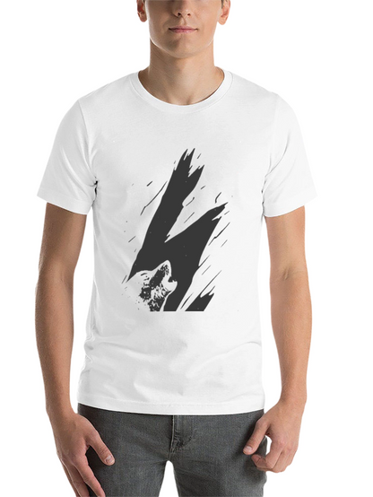 Mens Black Wolf Graphic Print T-Shirt