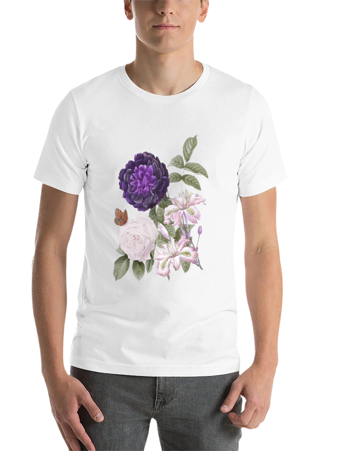 Floral Print Black T-Shirt