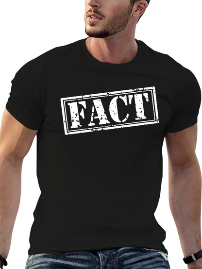 Mens Black FACT Graphic T-Shirt