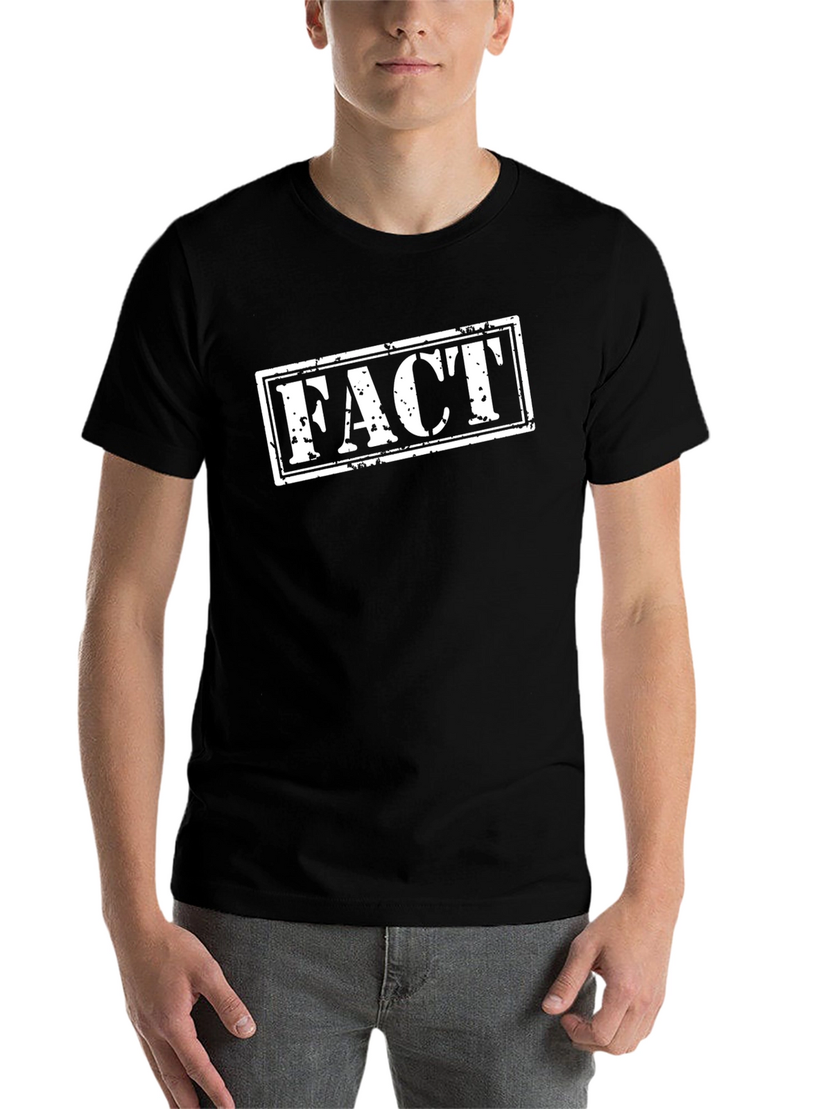 Mens Black FACT Graphic T-Shirt