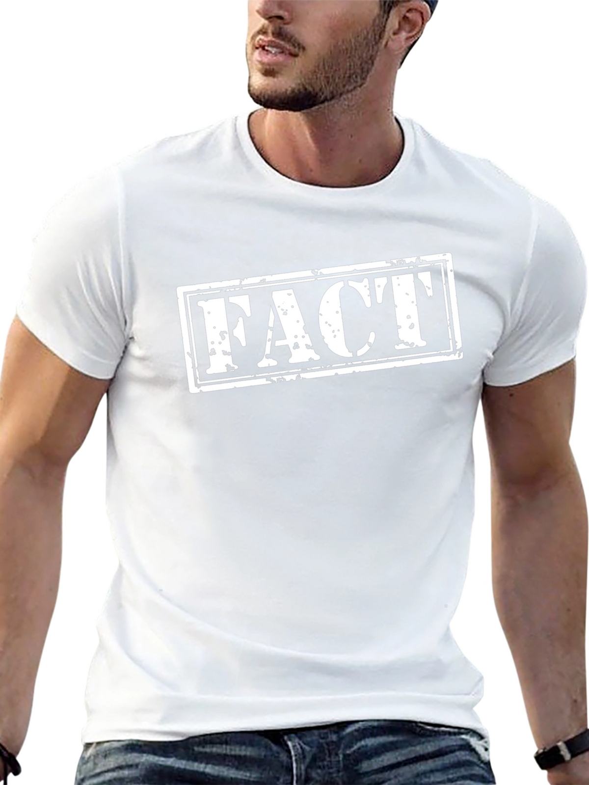 Mens Black FACT Graphic T-Shirt